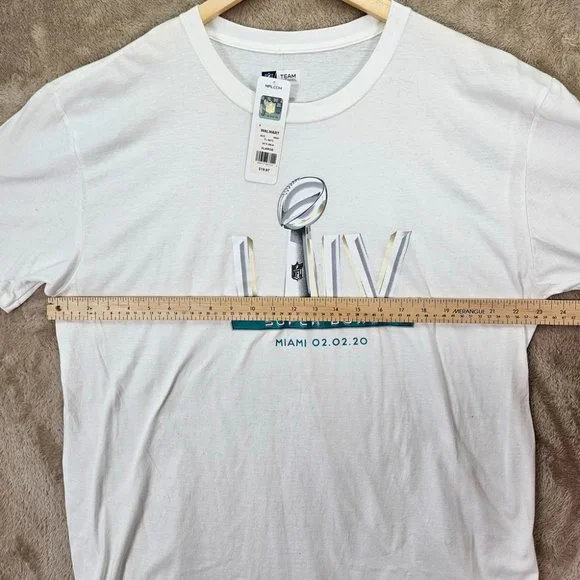 NWT NFL Team Apparel Super Bowl Liv Miami 02.02.20 Football Mens Sz XL White Tee - Picture 5 of 10